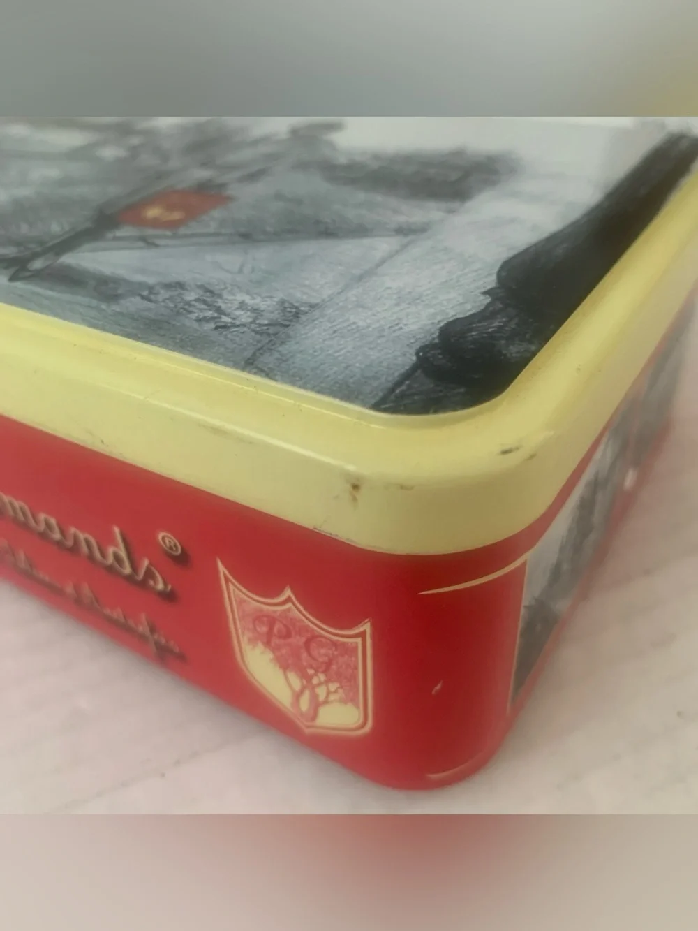 Vintage Peches Gouramand French Pastry Biscuit Chocolats Tin French Cafe's